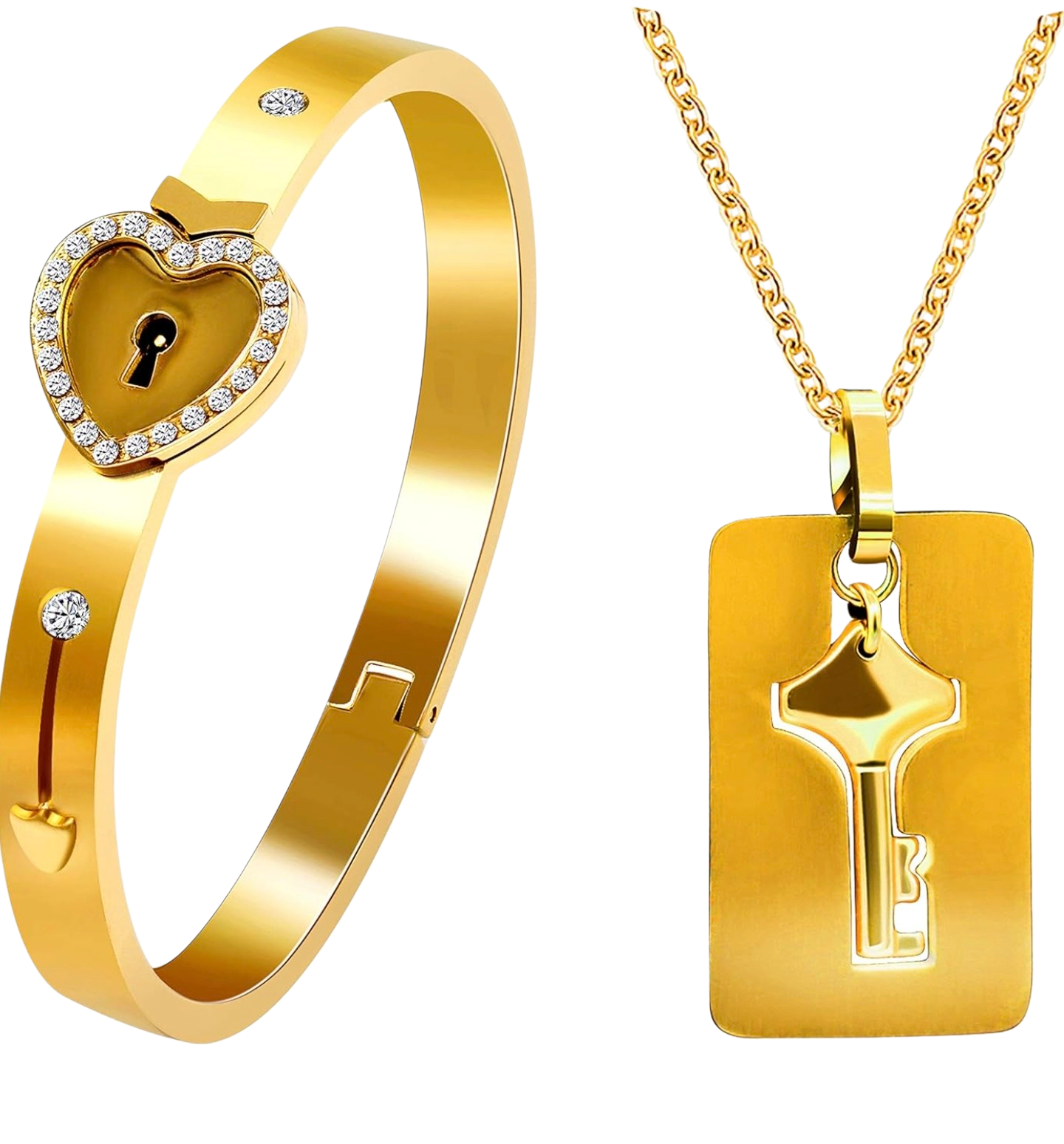 Lock Bracelet & Key Necklace