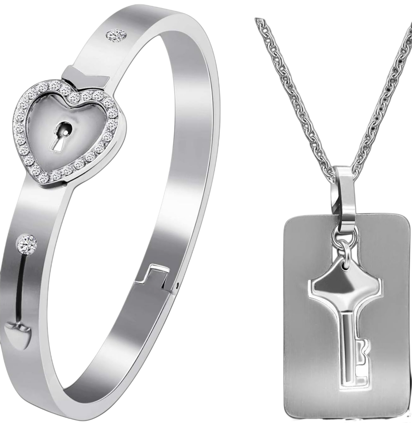 Lock Bracelet & Key Necklace